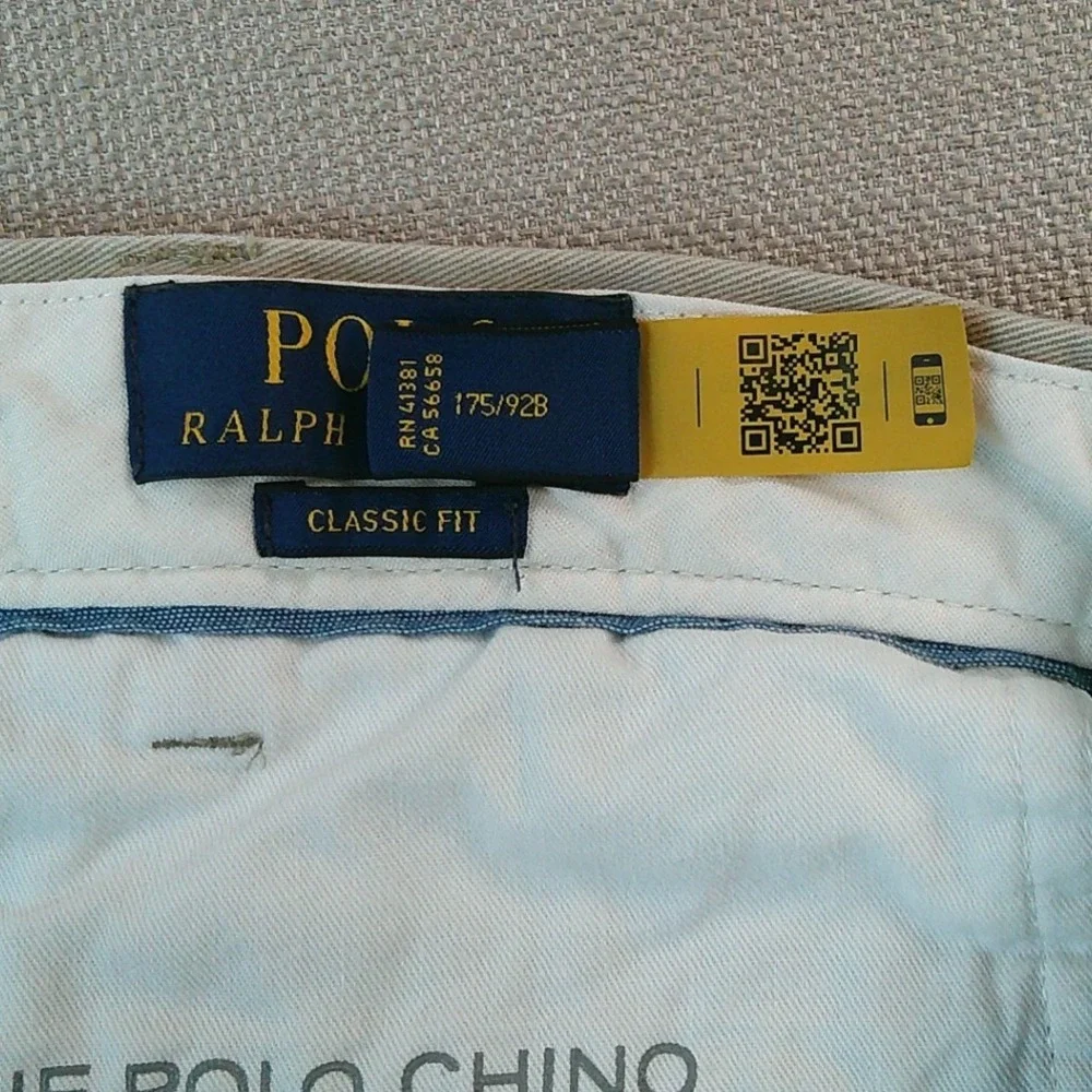 Polo Ralph Lauren Chino Pants Mens 36/32 Khaki Classic Fit Cotton Twill